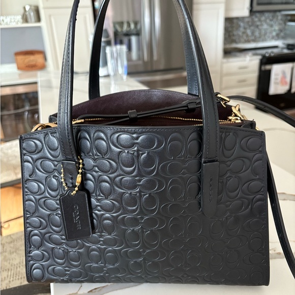 Coach Black Embossed Signature Tote - Picture 1 of 3